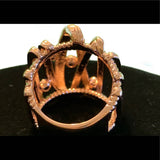 Ornate Rose Gold Diamond Cage Ring Size 8 18KRGP