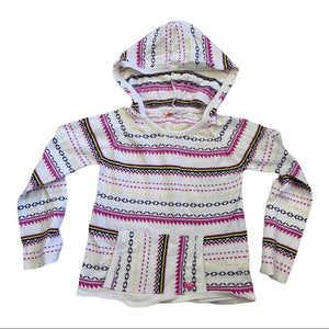 Roxy Teenie Wahine Girls Aztec Print Pullover Hoodie Sweater Size 6 Large
