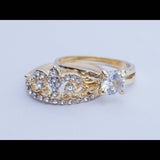 Princess Crown & Solitaire Faux Diamond Ring Size 9