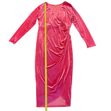 zomva-hot-pink-velour-faux-wrap-party-dress-size-2xl-length-of-dress