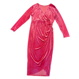 zomva-hot-pink-velour-faux-wrap-party-dress-size-2xl-dress-laying-flat