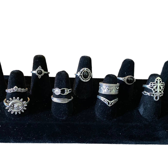 Vintage Antique Style Rings NIP Set of 11 Sun Gothic Cross