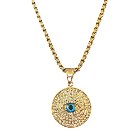 All Seeing Eye Gold Diamond Pendant & Necklace