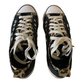 Converse All Star Black & Animal Print Sneakers Size 2