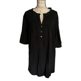 Bloomchic Black Top Frill Button Front Shirt Plus Size 28