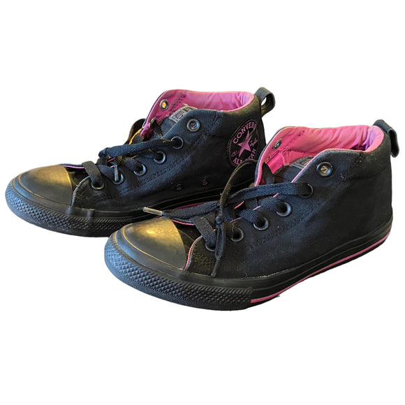 Black Pink Converse All Star Mid Tops Size 5