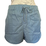 Zenana Blue Gray Drawstring Shorts S, M, L, XL