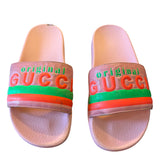 Gucci Limited Edition Authentic Neon Pink Pool Beach Slides Size 6
