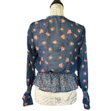 Self Esteem Blue And Floral Shirt Size Small