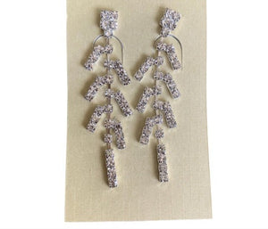 Diamond CZ Dangle Wedding Prom Earrings NEW