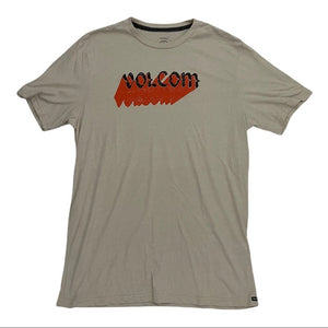 Volcom Beige Short Sleeve Tee Shirt Large NWT
