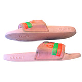 Gucci Limited Edition Authentic Neon Pink Pool Beach Slides Size 6