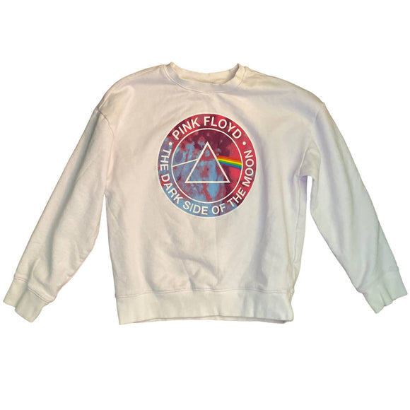 White Pink Floyd Dark Side Of The Moon Sweatshirt Kids Size Large 10/12