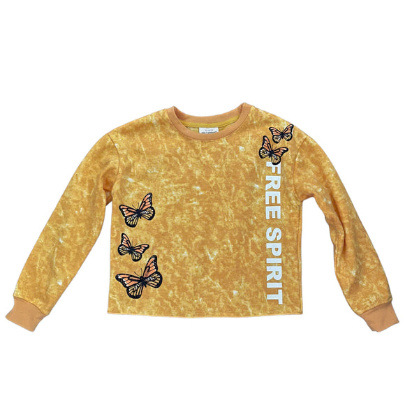 Self Esteem Girls Yellow Butterfly Sweatshirt Small NWT