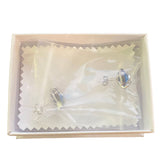 NIP Australian Crystal Heart Infinity Sterling Silver Earrings