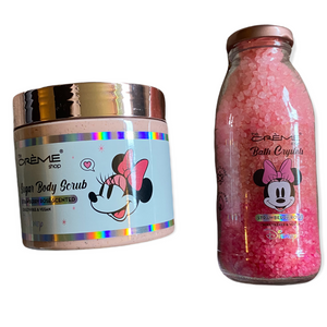 NEW The Creme Shop Disney Minnie Strawberry Rose Sugar Body Scrub Bath Crystals