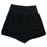 Black Cotton Maternity Shorts With Pockets Size Medium NEW