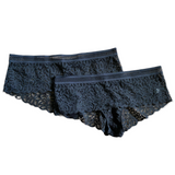 NEW 2 Pairs Iris & Lilly Women's Lace Cheeky Hipster Underwear XL
