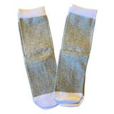 Momster 2 Pairs White Gray Crew Socks One Size