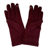 Faith Burgundy Winter Gloves Touch Screen Faux Fur Lined Size S/M