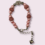 Granddaughter Pink Crystal & Bead Charm Bracelet
