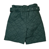 NWT Emerald Green Quilted Midi Shorts Size X-Small