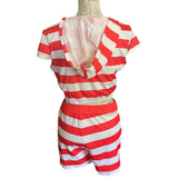 Red & White Girls NEW 2 Piece Hoodie Shirt Shorts Set Size XL