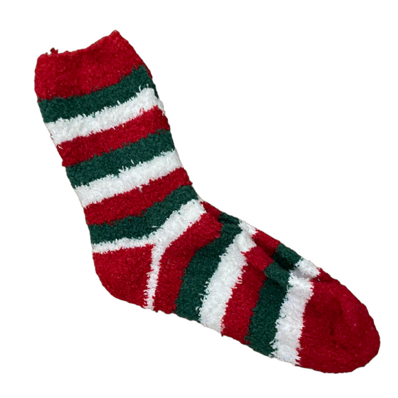 Christmas Holiday Fun Novelty Striped Super Soft Socks One Size