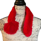 Faux Fur Red Super Soft Neck Warmer Scarf One Size