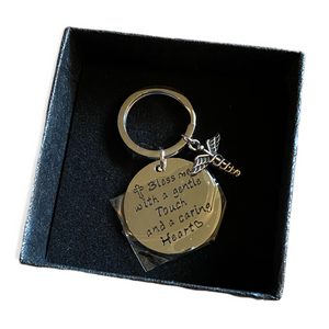 NIB Silver Nurses Keychain Bless Me With A Gentle Touch And A Caring Heart