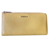 Furla Leather Yellow Zip Zippy Accordion Wallet