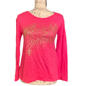 Epic Threads Pink Gold Glitter Long Sleeve Short Size X-Large