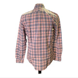 Goodthreads Men’s Pink Blue Long Sleeve Linen Cotton Shirt Size Small