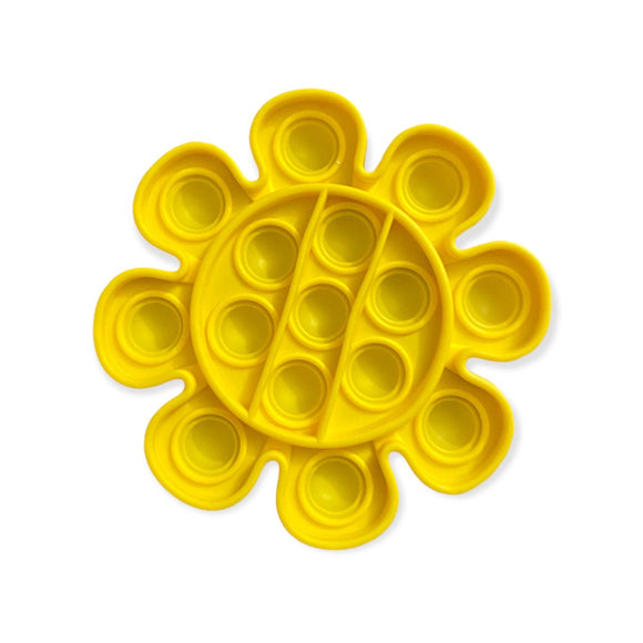 NIP Yellow Push Bubble Pop Sensory Flower Toy