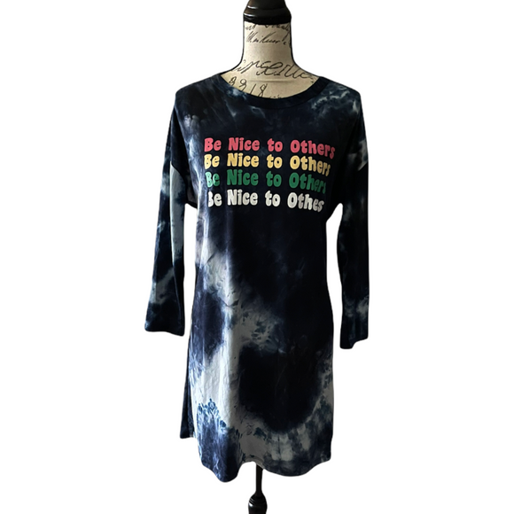 Discreet Be Nice To Others Tie Dye Dress Large