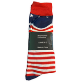 American Flag NIP 3 Pairs Crew Dress Novelty Socks One Size