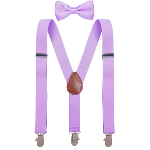 NIP Purple Suspenders & Bow Tie Set 24” 9Mos-2T