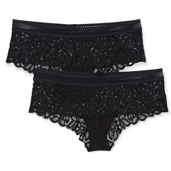 NEW 2 Pairs Iris & Lilly Women's Lace Cheeky Hipster Underwear XL