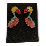 Flamingo Fun Crystal Animal Earrings