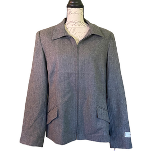 NEW Sag Harbor 100% Wool Zip Front Jacket Size 16
