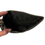 Michael Kors Large Black Pebbled Leather Zip Top Wristlet