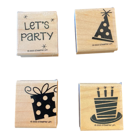NEW Set of 4 Stampin Up Let’s Party Birthday Cake Party Hats
