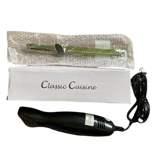 Classic Cuisine Electric Stainless Steel Knife in Black 2 Blades
