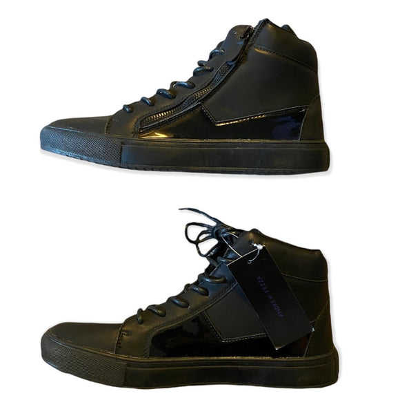 Andrew Fezza Black High Top Sneakers Size 8 NWOB