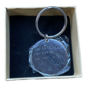 Motivation Silver Keychain She Believed She Could So She Did