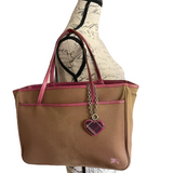 Burberry Pink & Khaki Purse With Pouch & Extra Charm