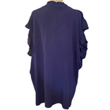 Bloomchic Sleeveless Blue Ruffle Shirt Size 28