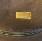 Gucci Vintage Brown Suede Tote With Dust Cover Cards