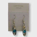 NEW Blue Crystal In Silver Dangle Earring