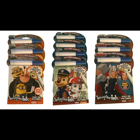 NEW Magic Ink Coloring Books Paw Patrol, Avengers